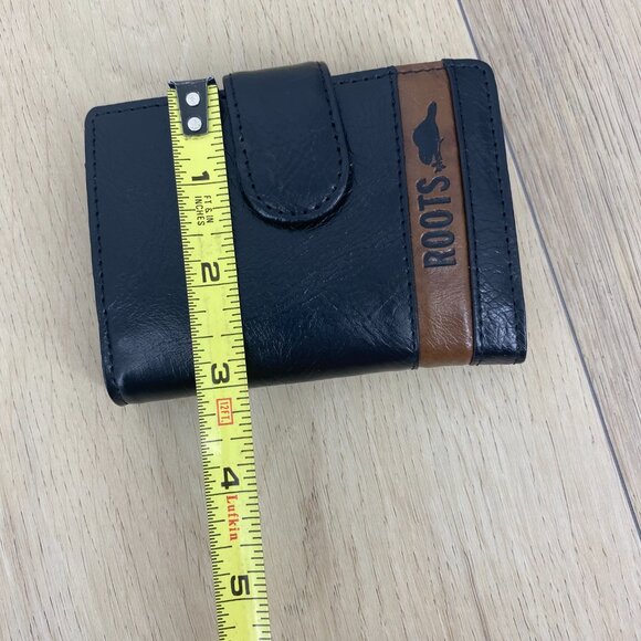Roots Leather Vintage Card Holder Bi Fold 2 Tone Unisex - Picture 9 of 10